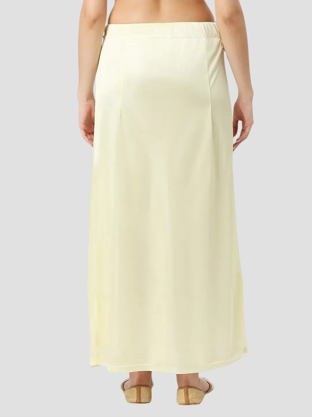 Pale Yellow Satin Zip and Drawstring Petticoat