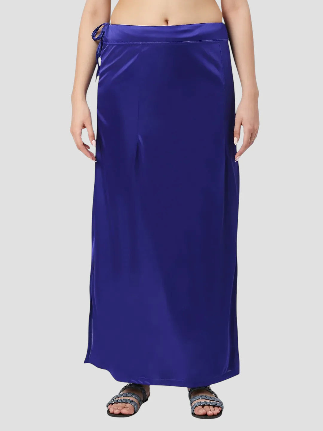 Royal Blue Satin Zip and Drawstring Petticoat