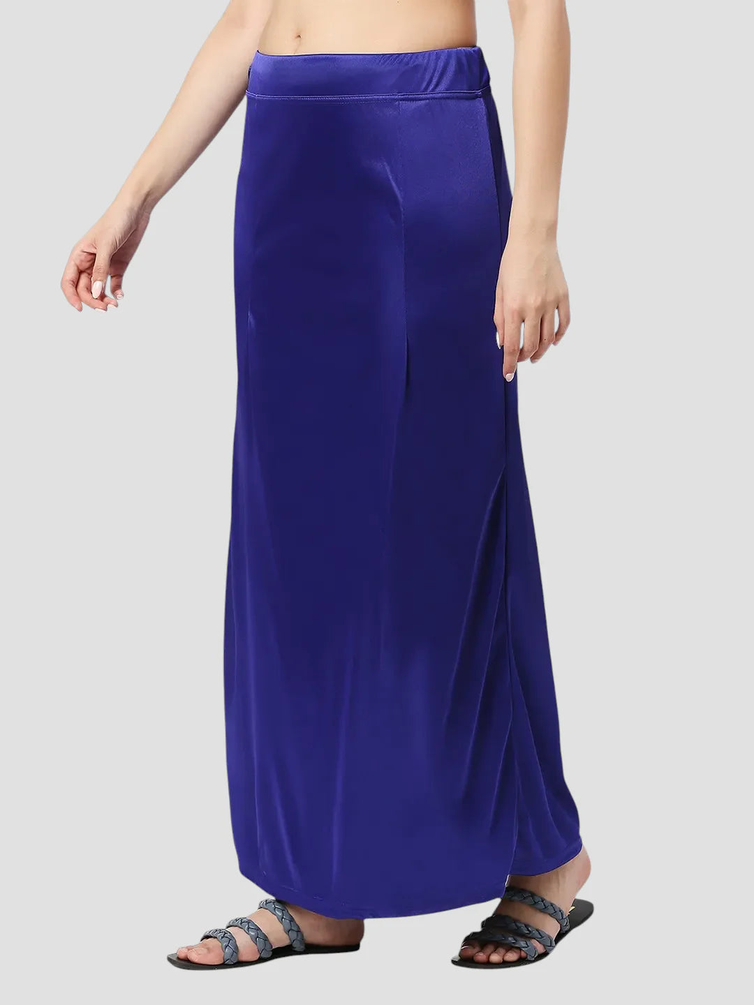 Royal Blue Satin Zip and Drawstring Petticoat