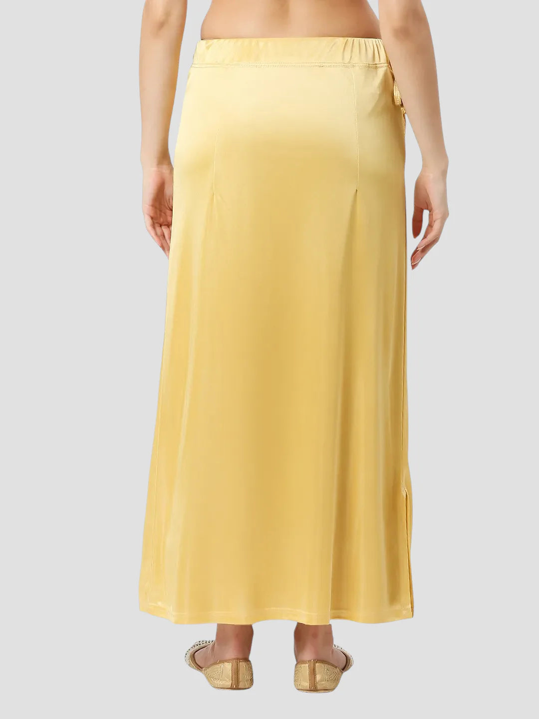 Pale Gold Satin Zip and Drawstring Petticoat