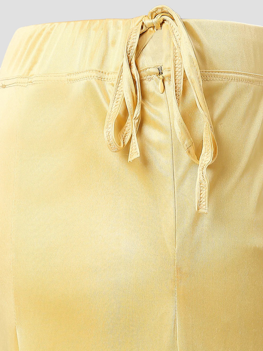 Pale Gold Satin Zip and Drawstring Petticoat