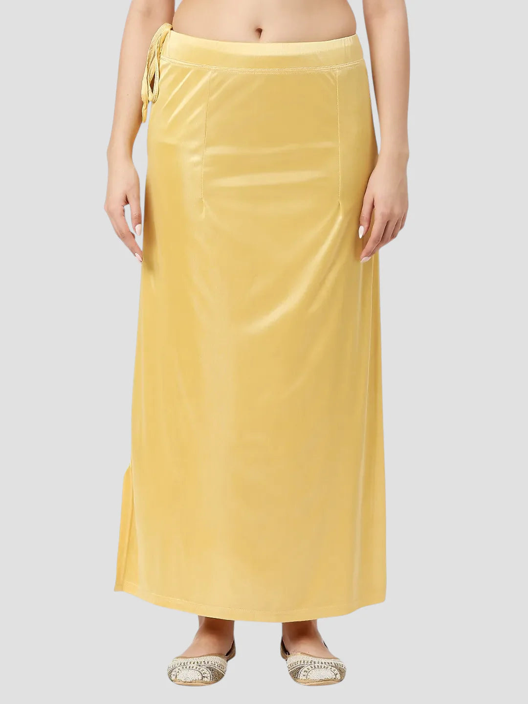 Pale Gold Satin Zip and Drawstring Petticoat