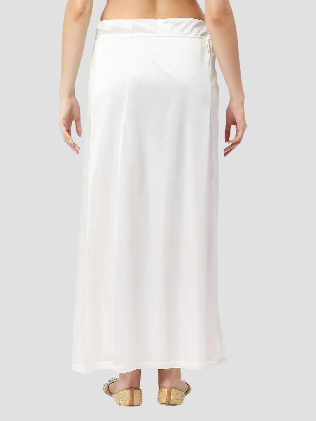 Off White Satin Zip and Drawstring Petticoat