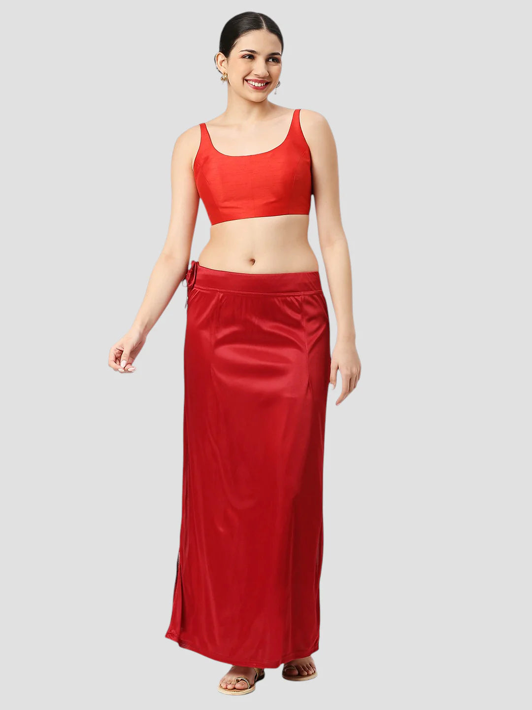 Mulberry Pink Satin Zip and Drawstring Petticoat