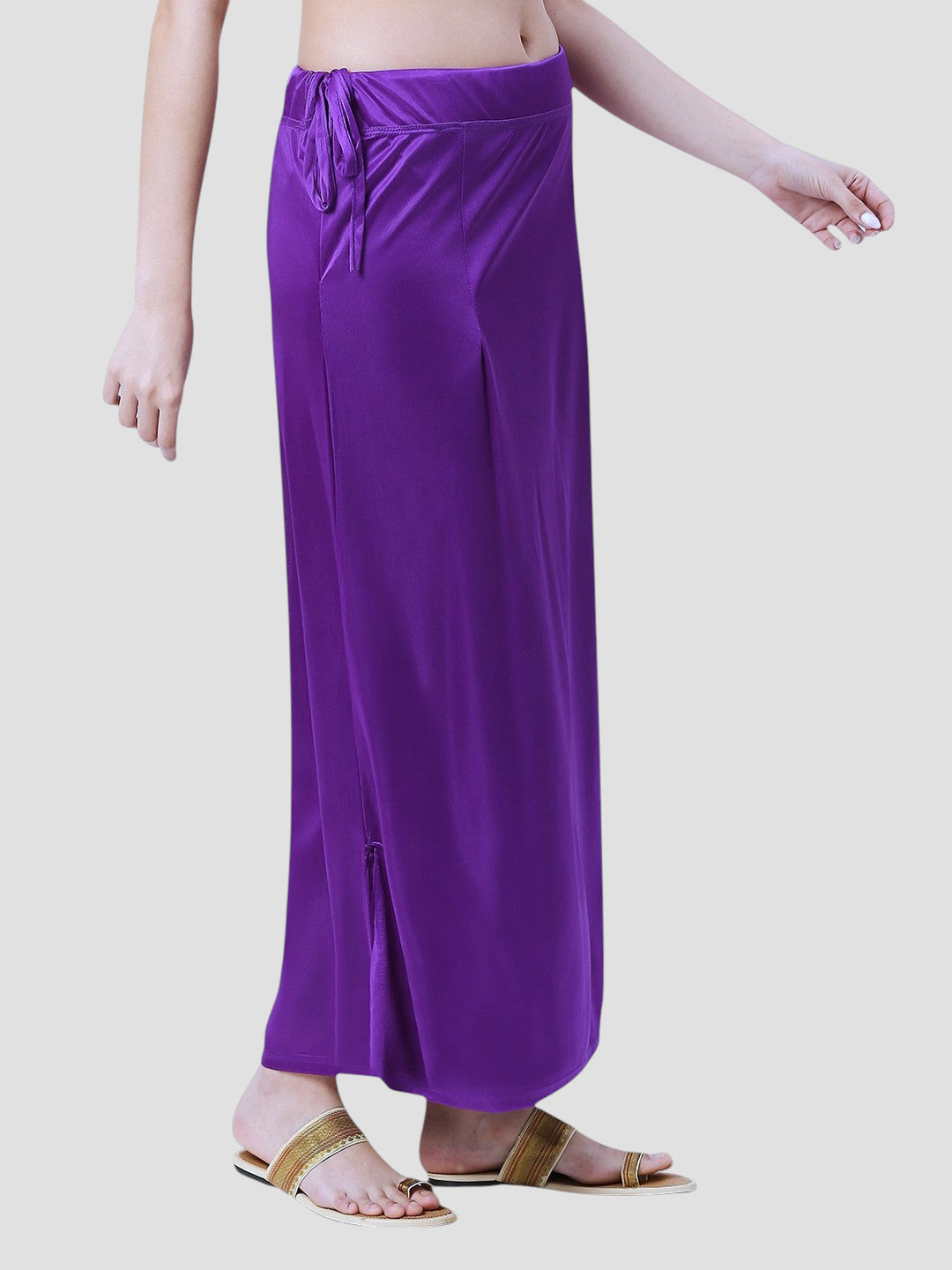 Amethyst Purple Satin Zip and Drawstring Petticoat