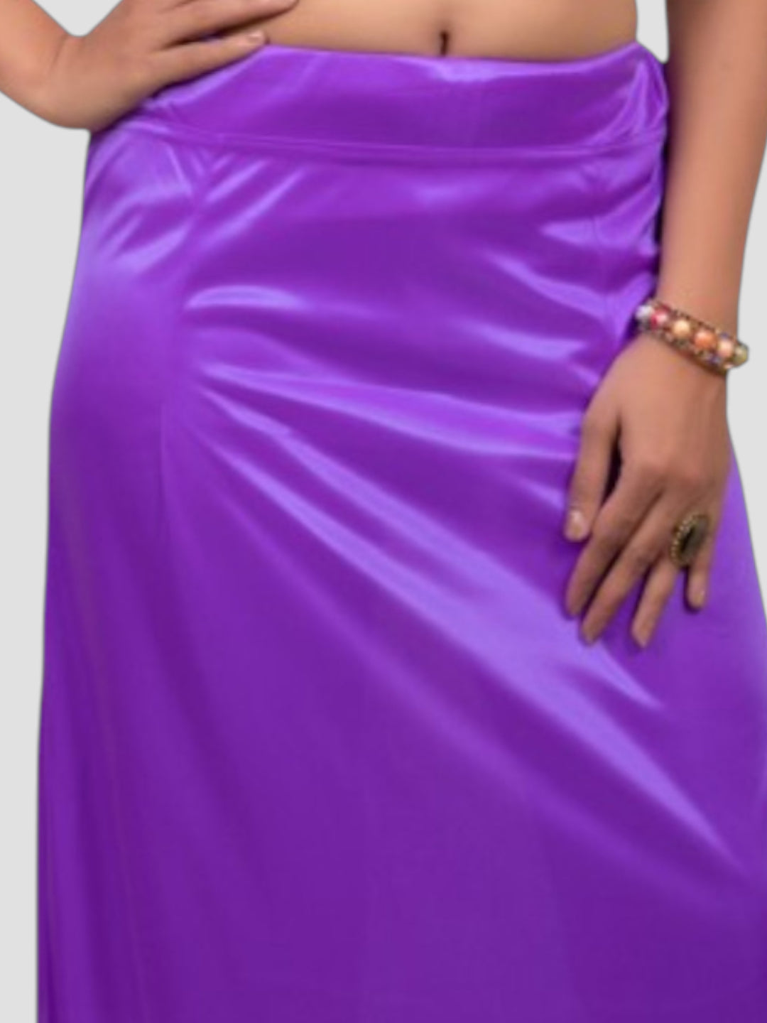 Amethyst Purple Satin Zip and Drawstring Petticoat