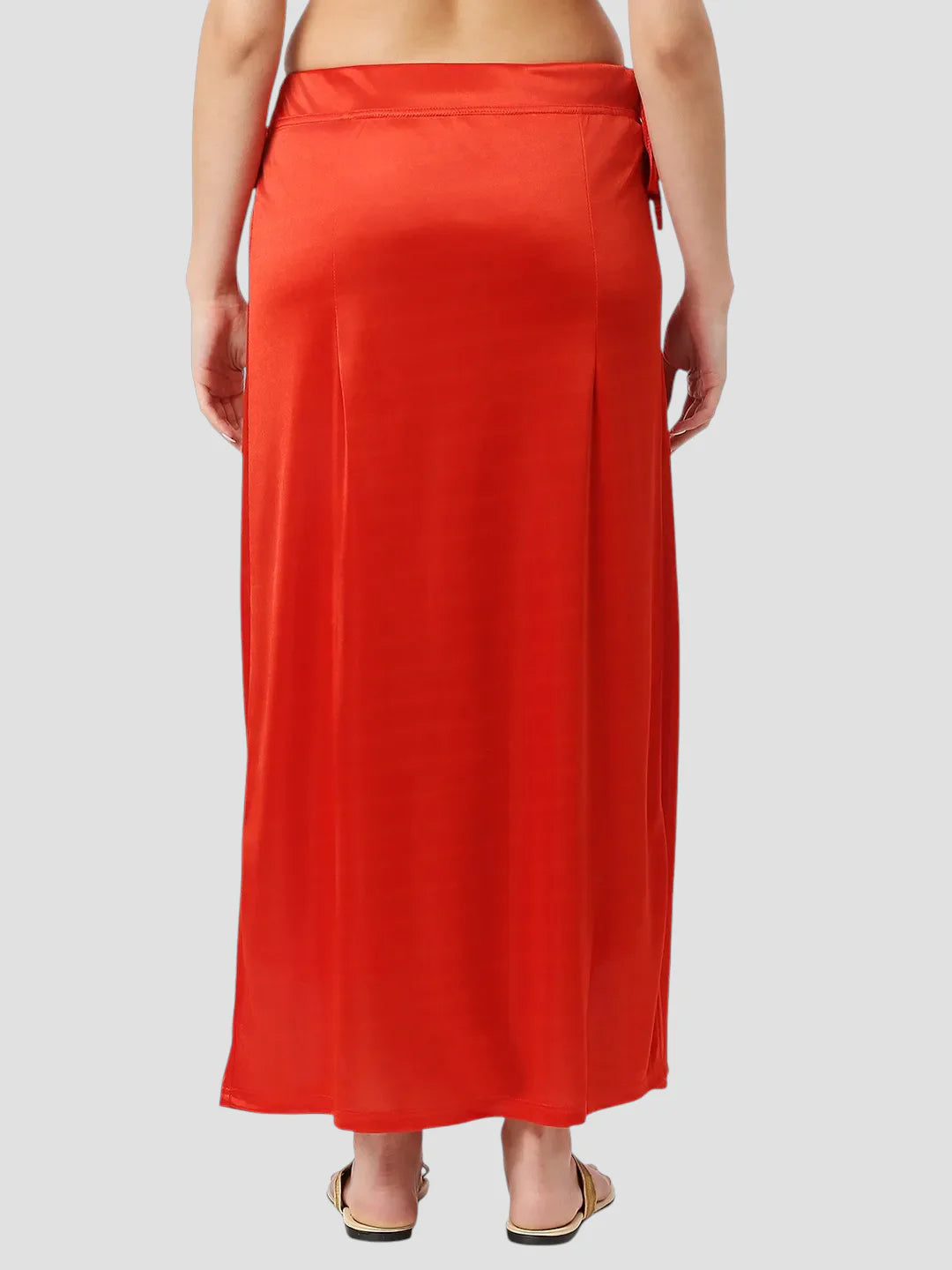 Scarlet Red Satin Zip and Drawstring Petticoat