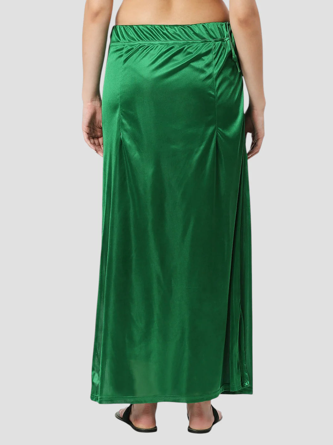 Deep Green Satin Zip and Drawstring Petticoat
