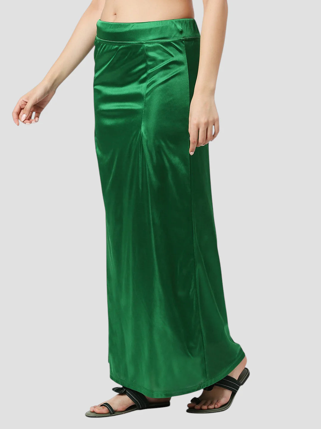 Deep Green Satin Zip and Drawstring Petticoat