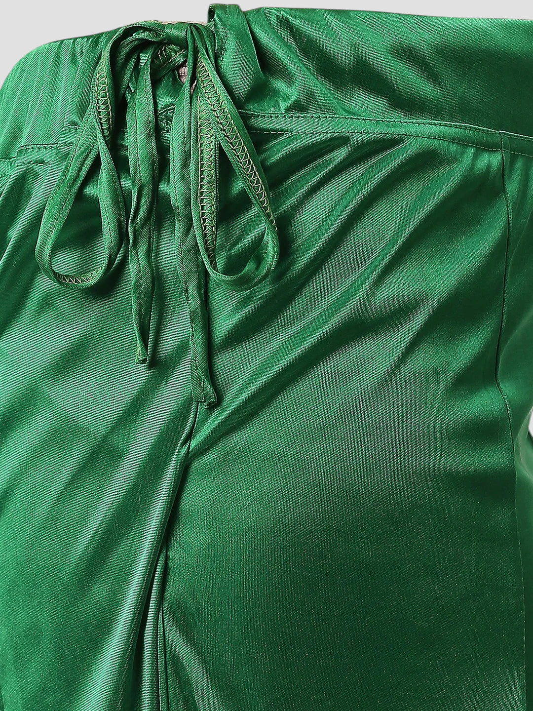 Deep Green Satin Zip and Drawstring Petticoat