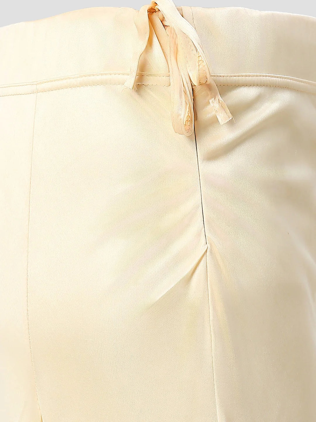 Light Cream Satin Zip and Drawstring Petticoat