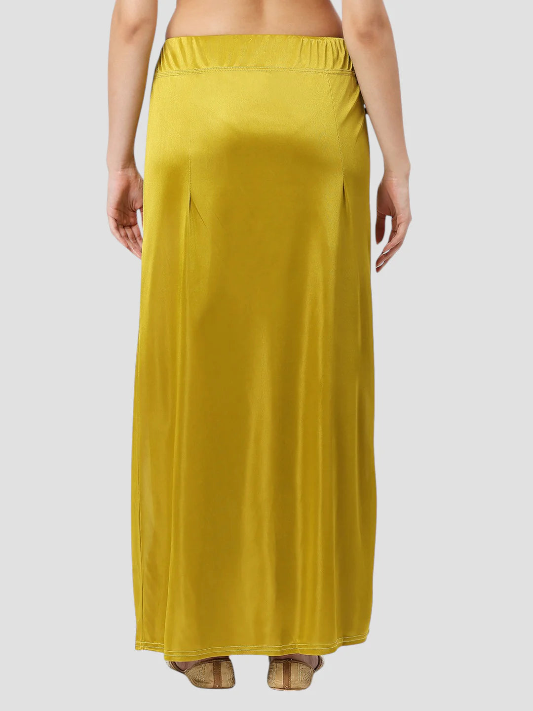 Mehndi Green Satin Zip and Drawstring Petticoat