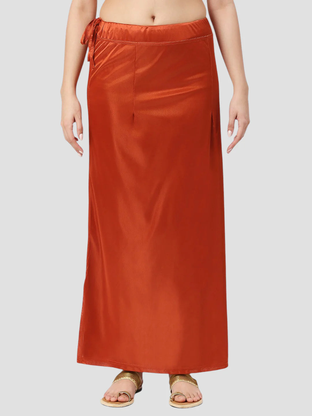 Rust Charm Satin Zip and Drawstring Petticoat