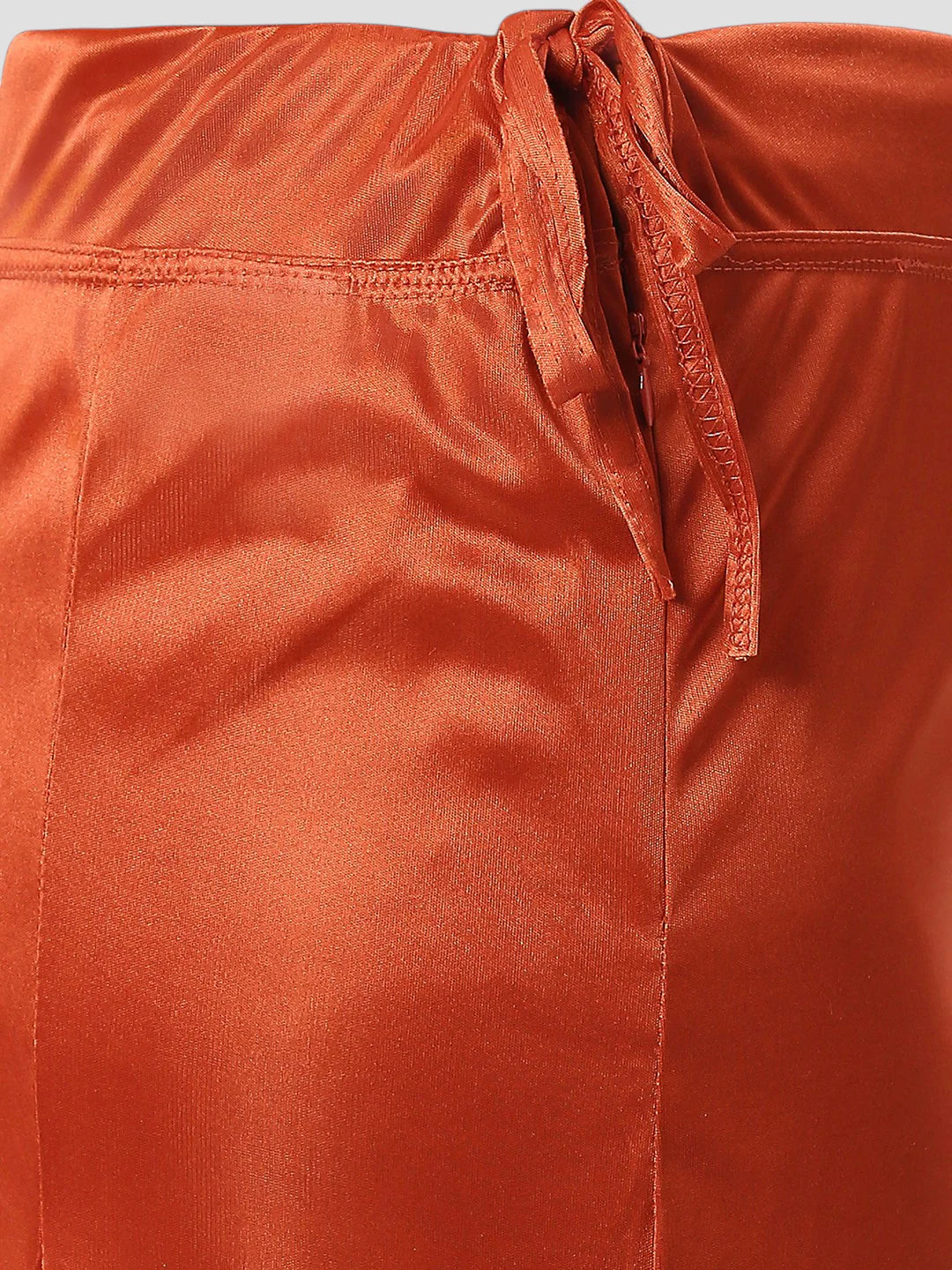 Rust Charm Satin Zip and Drawstring Petticoat
