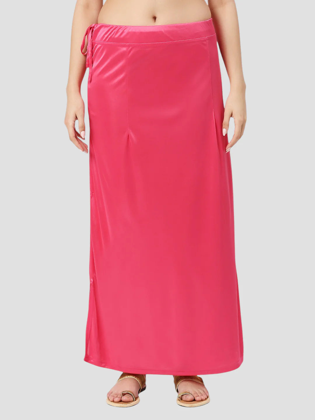 Deep Pink Satin Zip and Drawstring Petticoat