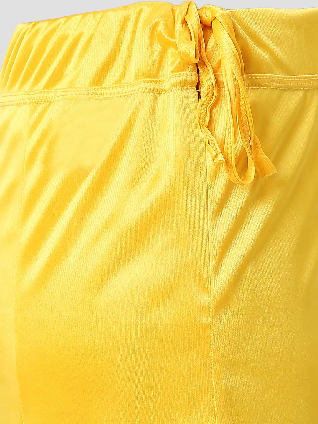 Pineapple Yellow Satin Zip and Drawstring Petticoat