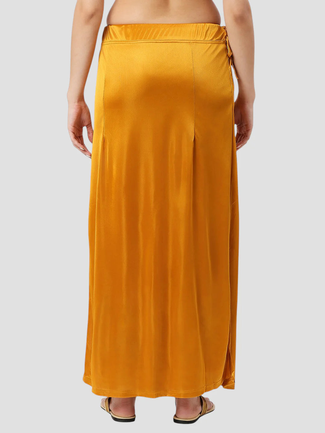 Chrome Yellow Satin Zip and Drawstring Petticoat