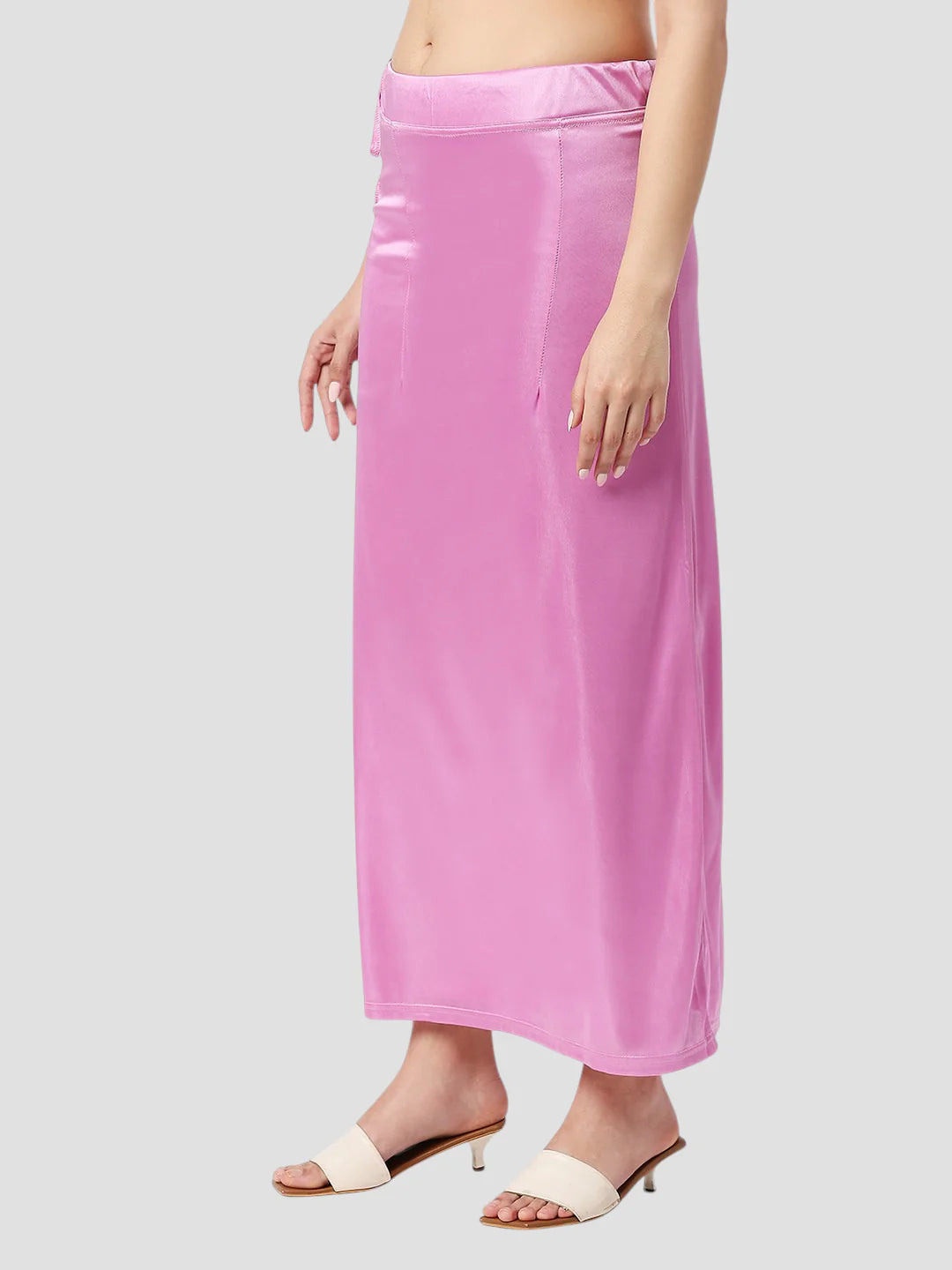 Light Purple Satin Zip and Drawstring Petticoat