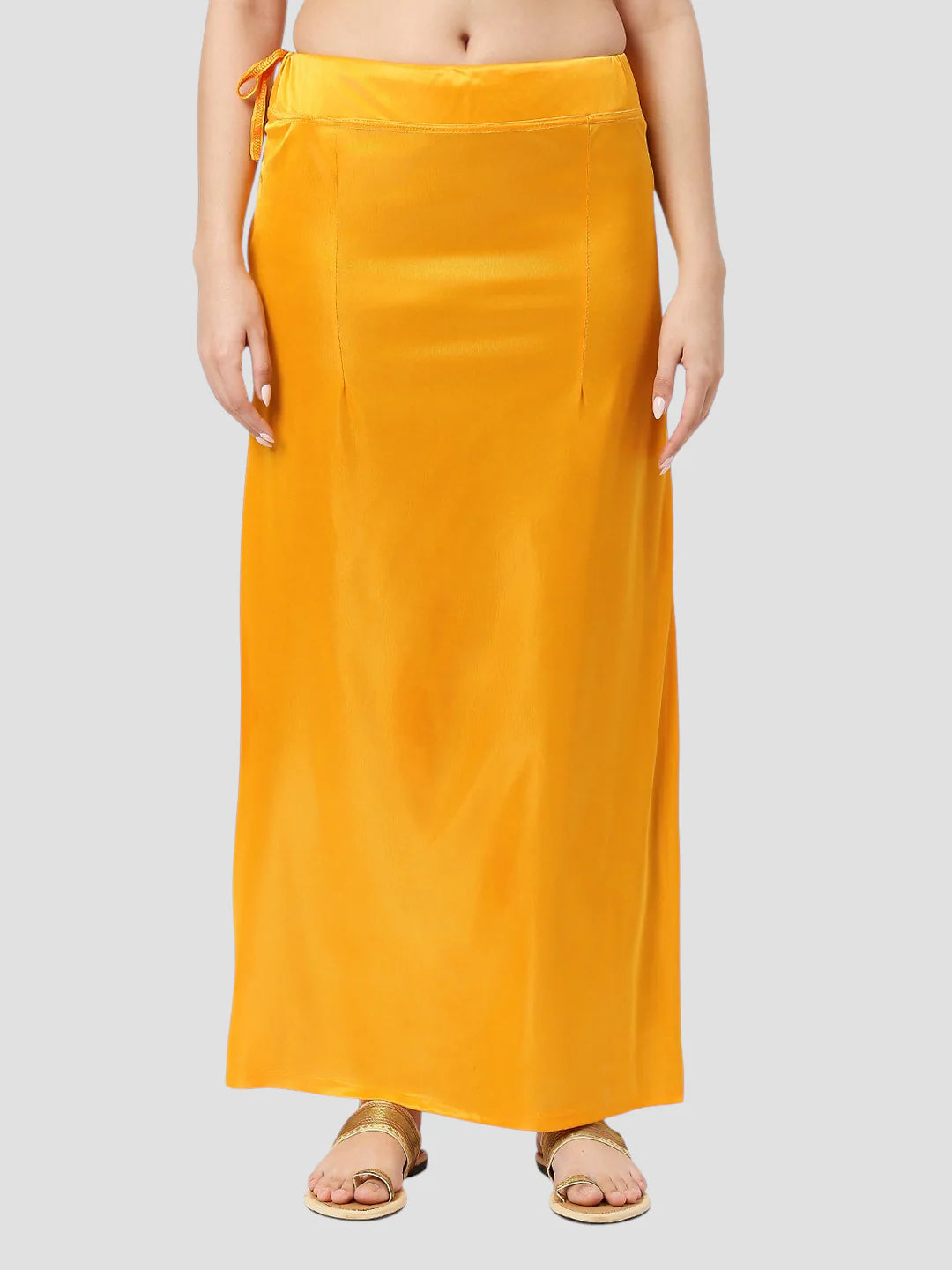 Bright Yellow Satin Zip and Drawstring Petticoat