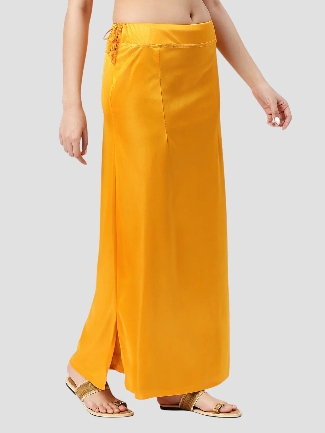 Bright Yellow Satin Zip and Drawstring Petticoat