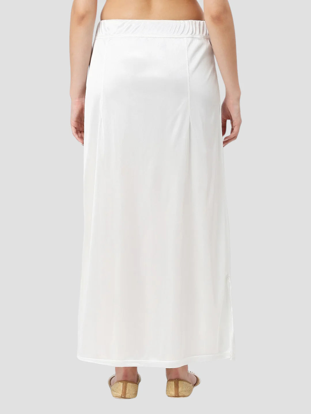 White Satin Zip and Drawstring Petticoat