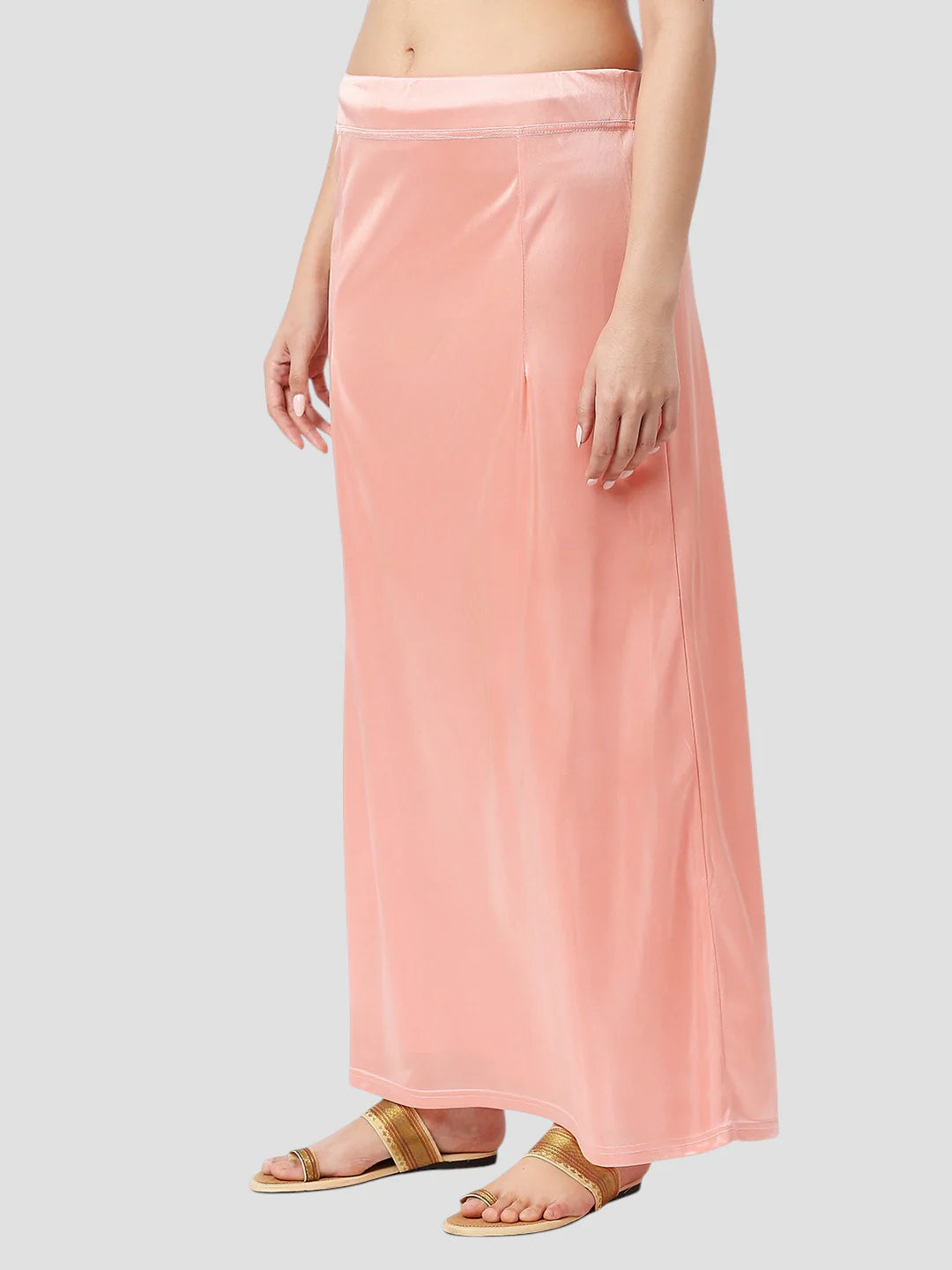 Warm Pink Satin Zip and Drawstring Petticoat