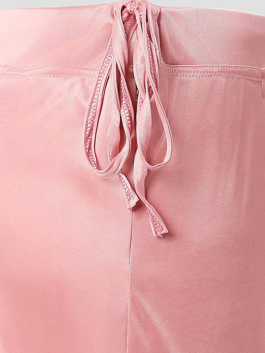 Salmon Pink Satin Zip and Drawstring Petticoat