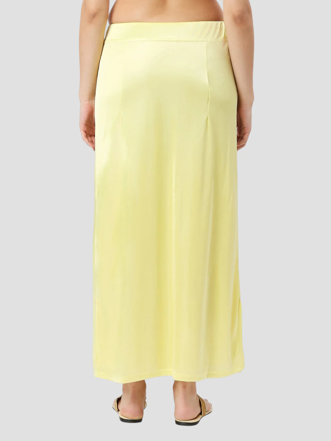 Lime Yellow Satin Zip and Drawstring Petticoat