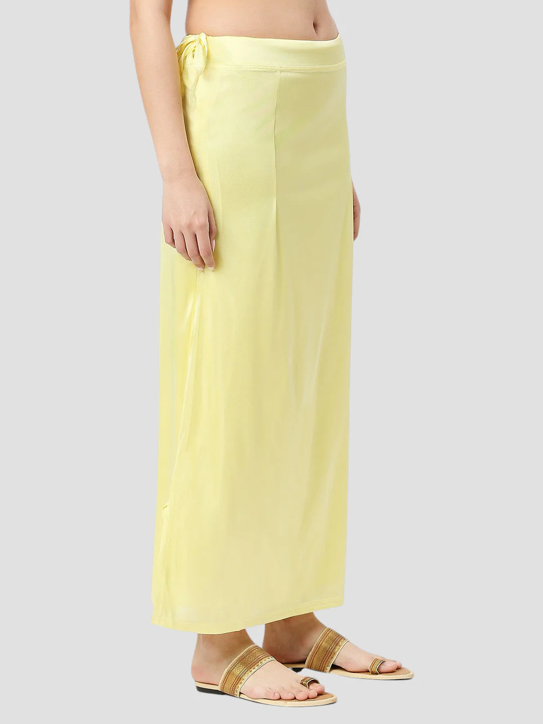 Lime Yellow Satin Zip and Drawstring Petticoat