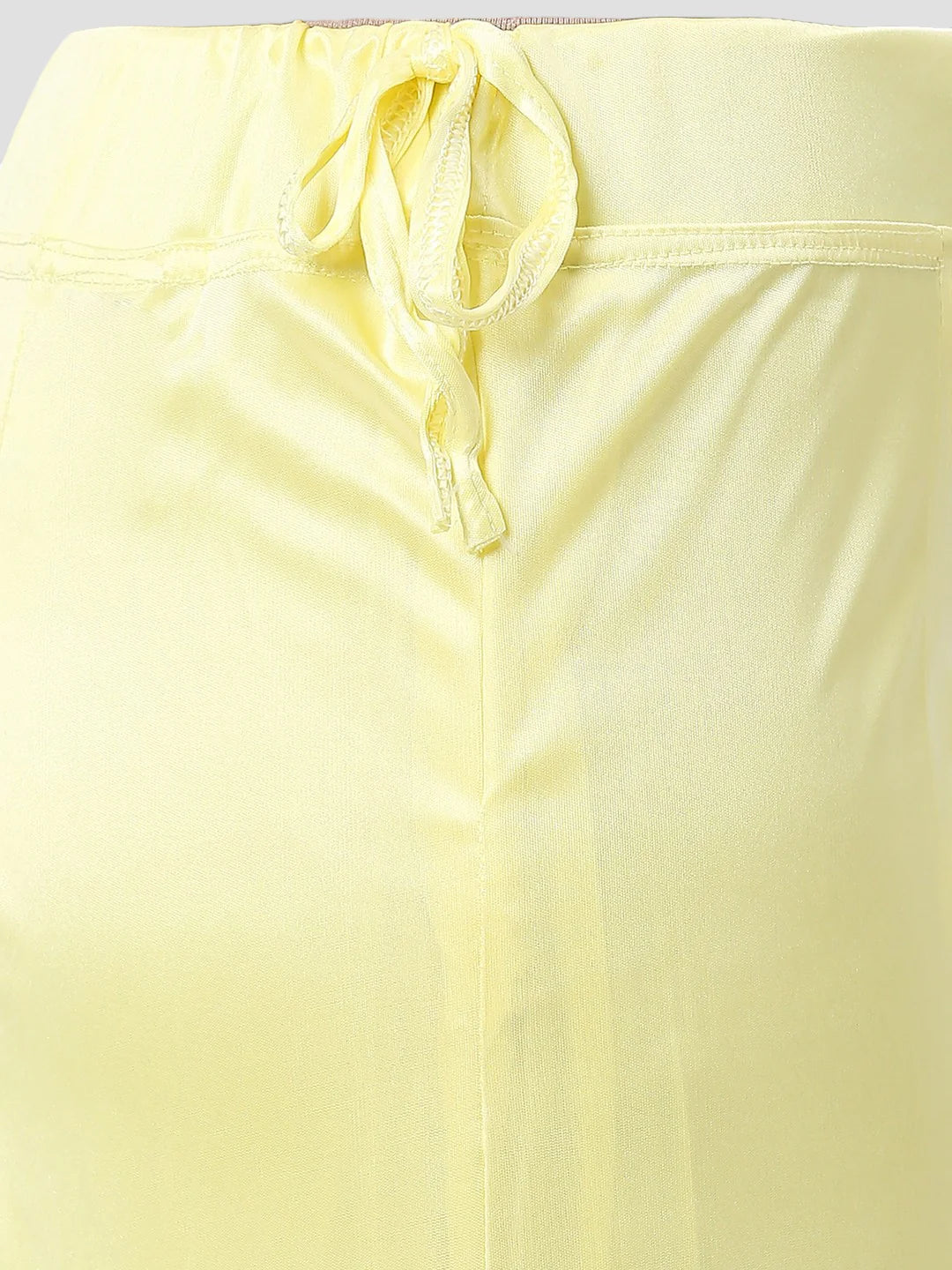 Lime Yellow Satin Zip and Drawstring Petticoat