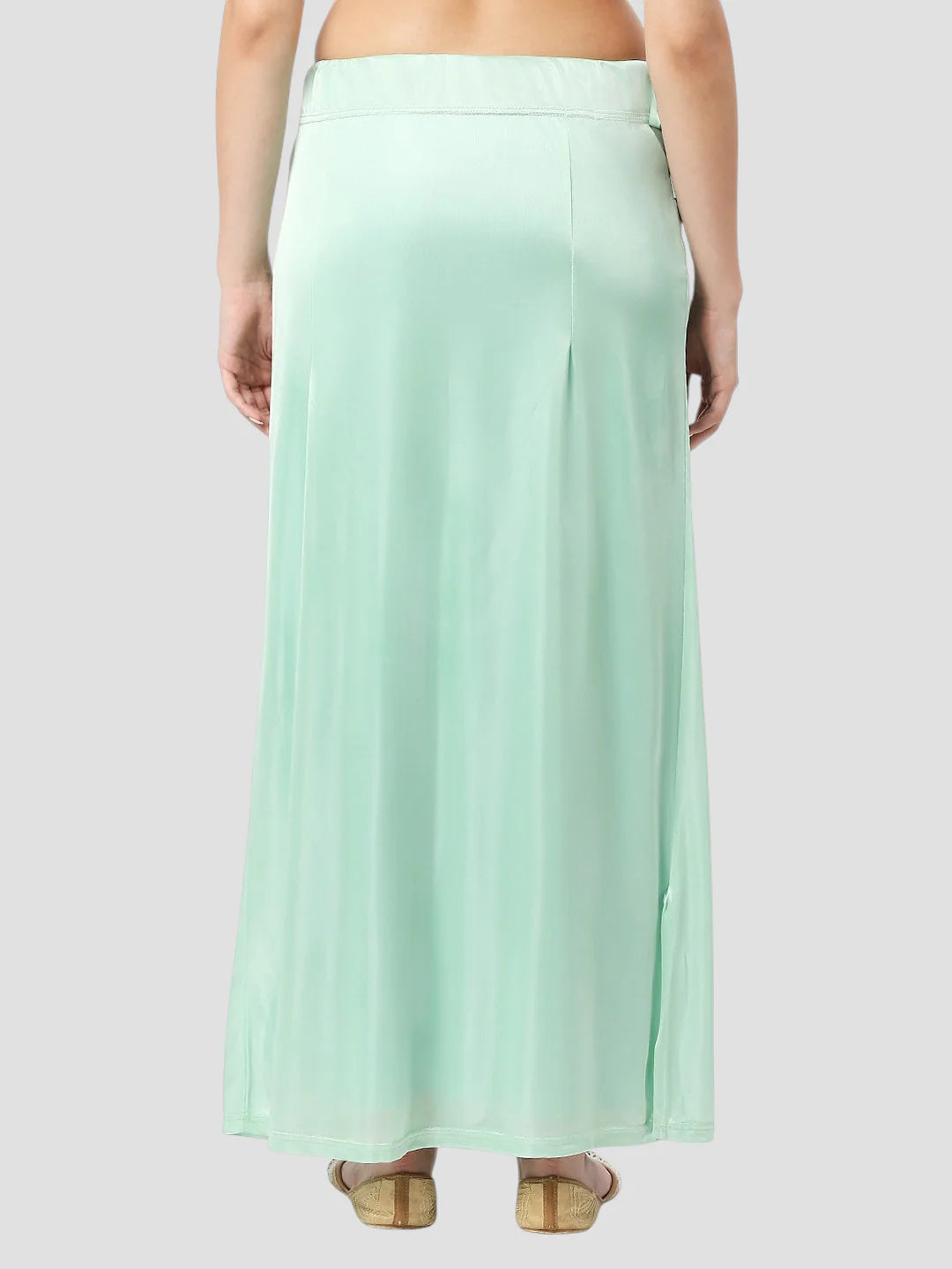 Pastel Green Satin Zip and Drawstring Petticoat