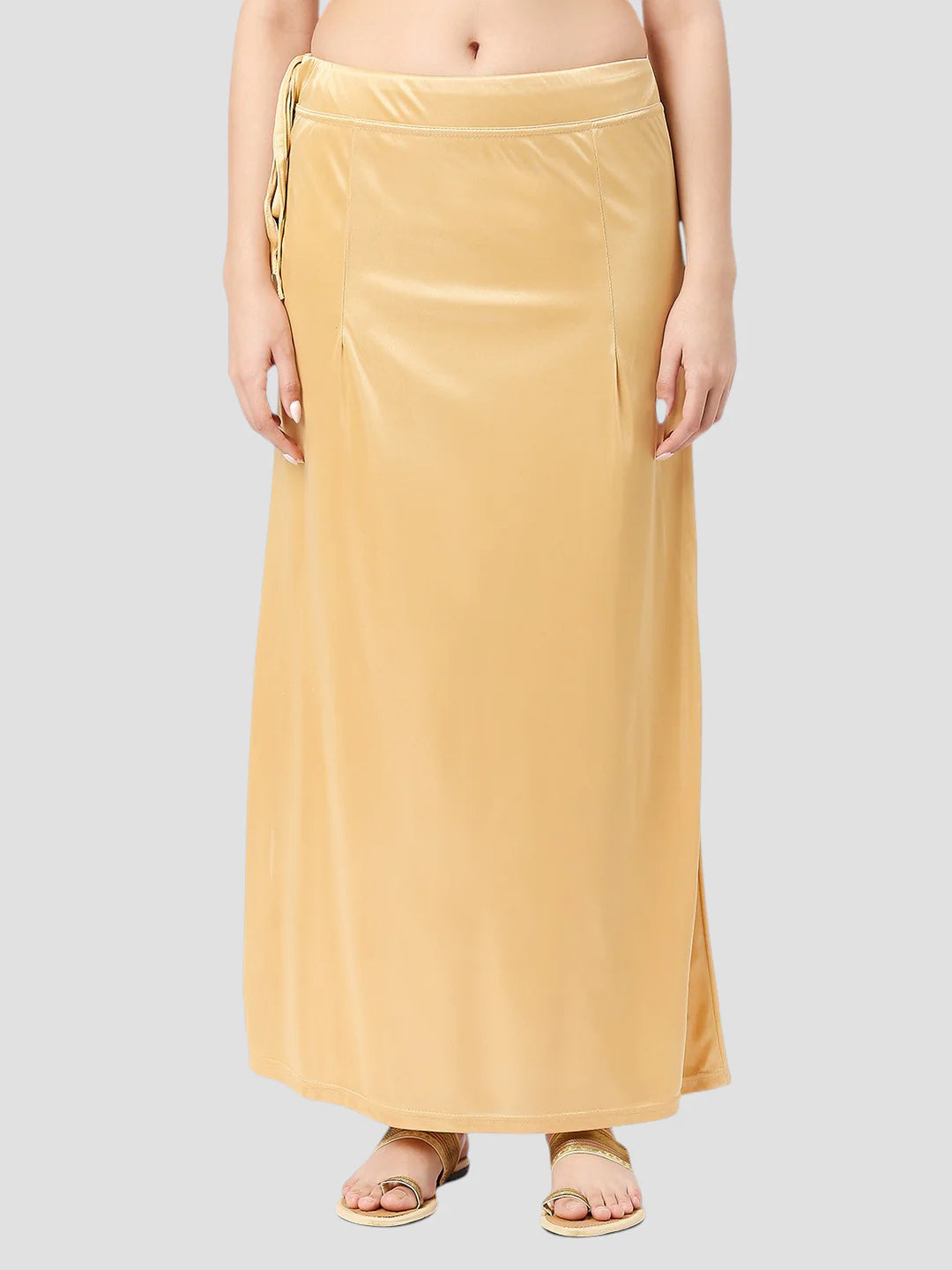 Light Caramel Satin Zip and Drawstring Petticoat