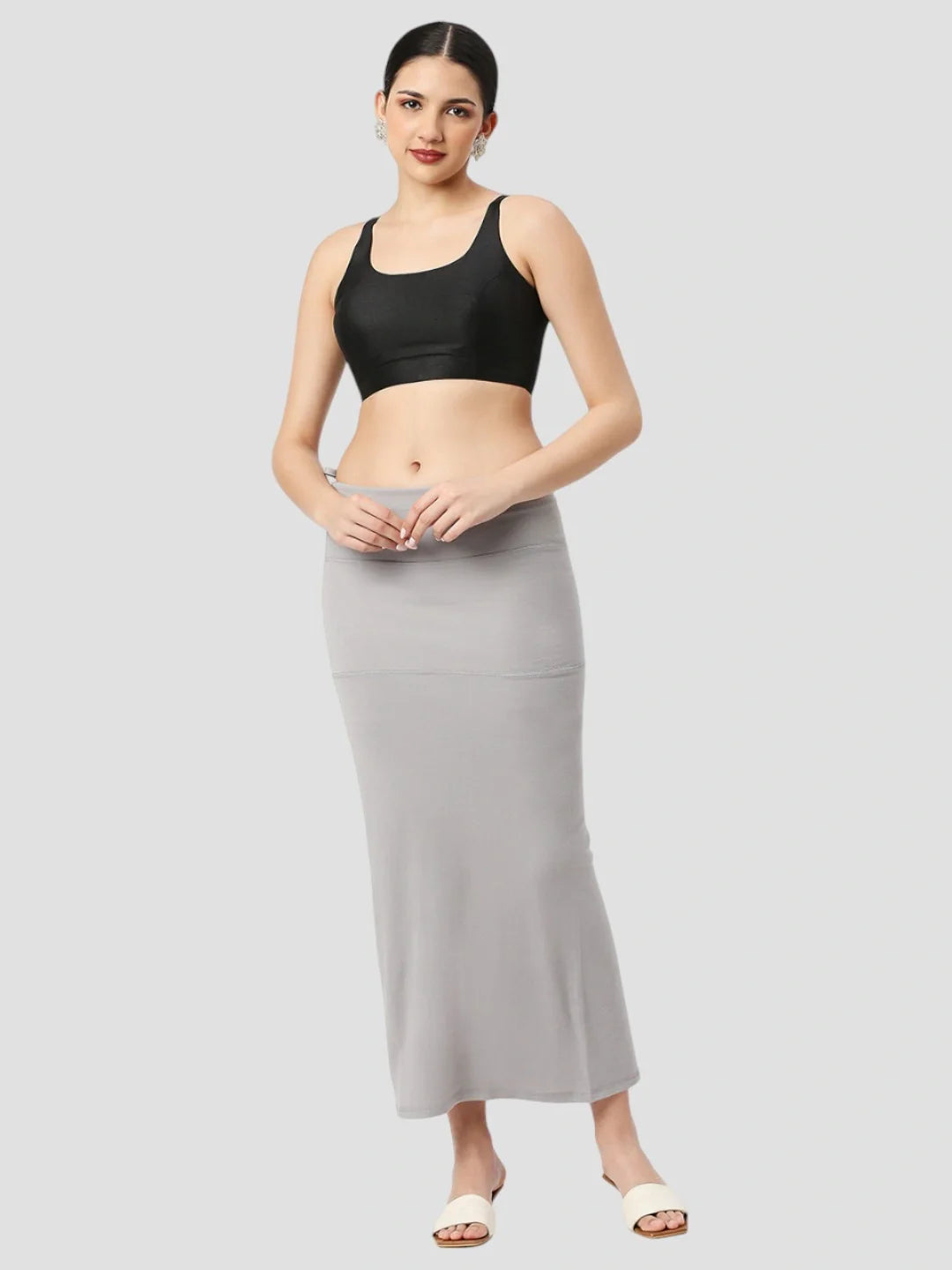 Light Grey Cotton Stretchable Spandex Shapewear