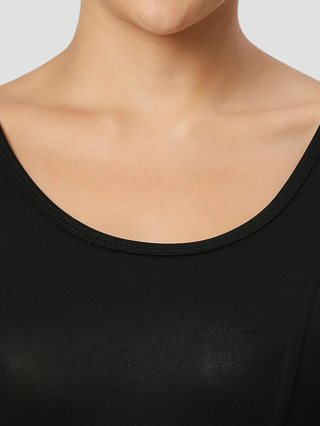 Black All-Time Bestseller Lycra Round Neck Short Sleeves Readymade Blouse