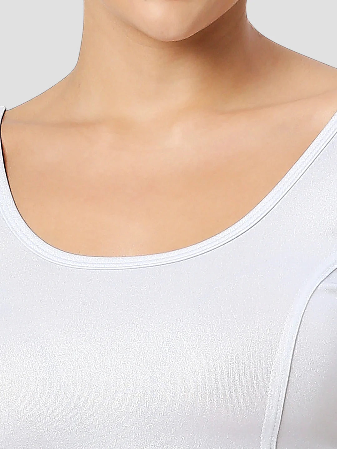 Silver All-Time Bestseller Lycra Round Neck Short Sleeves Readymade Blouse