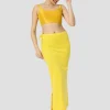 Yellow Cotton Lycra Shapewear