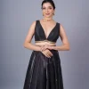 Black Silk Deep Neck Sleeveless Readymade Blouse