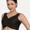 Black Banglori Silk Sleeveless Readymade Saree Blouse